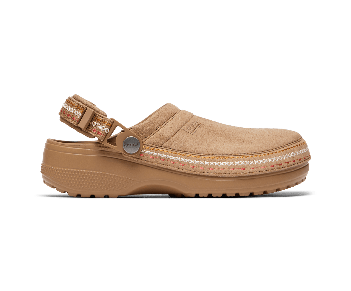Crafted Vegan Suede Stitch Clog - Sepia